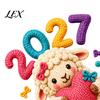 Year of Sheep Party Supplies Chinese New Window Stickers, 2027 Goat Static Clings, Cute Knitted Texture Film Crochet Knit Decals, Reusable Decor