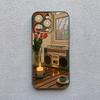Retro Cartoon Cat Candlelight Illustration Phone Case For iPhone 17 Pro Max 16 15 Pro Plus 14 13 Mini 12 11 XR X 16E 17Air Cover