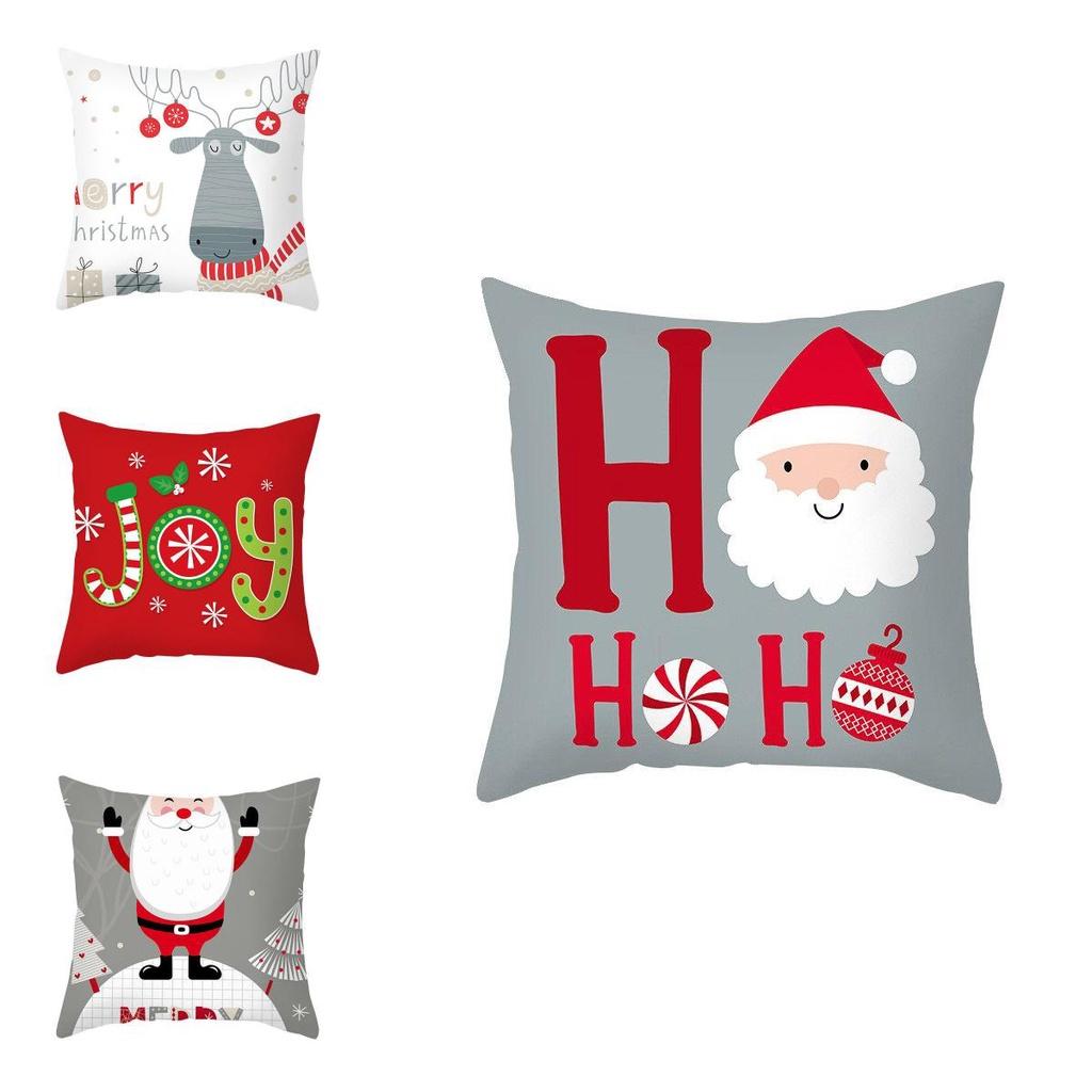 Colorful Christmas Cushion Cover Featuring Santa Claus Design For Cozy Sofa And Car Decoration