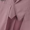 INCERUN Men Turn-down Collar Long Sleeve Irregular High Low Splits Ruffled Thin Blazer Coats