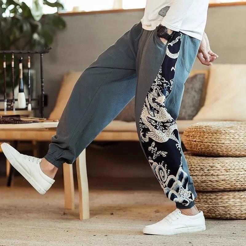 Κινεζικό Dragon Harem Παντελόνι Ανδρικά Joggers Φούτερ Ιαπωνικά Streetwear Ανδρικά Παντελόνια Παντελόνια Εργασίας Ανδρικά Παντελόνια