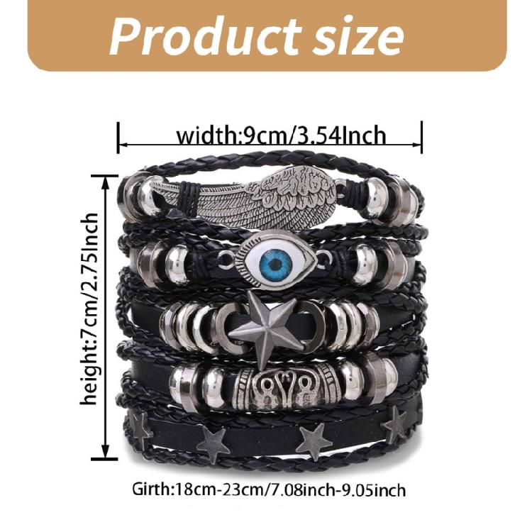 Fashionable Leather Bracelet Set Soft Bracelet Fashion Accessory Adjustable Bracelet Comfortable Bracelet for Daily