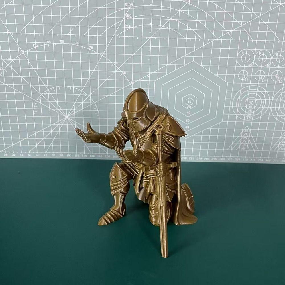 Funny 3D Printing Knight Ornaments Creative Desktop Accessory Kneeling Knight Pen Holder Office