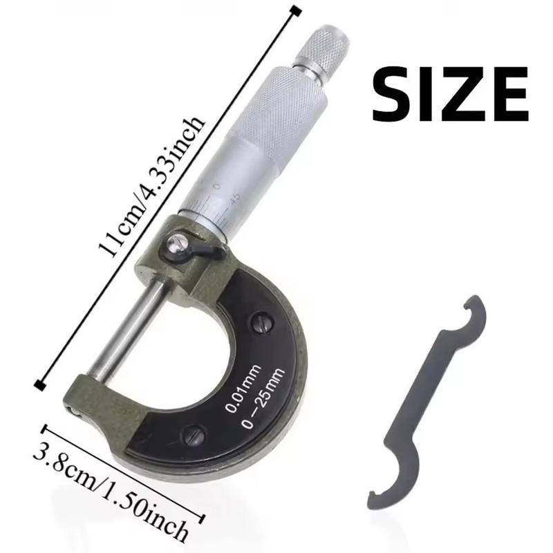 Precision outer diameter micrometer, 0-25mm, 0.01mm, metric caliper for outer diameter, mechanical micrometer tool 0-25mm
