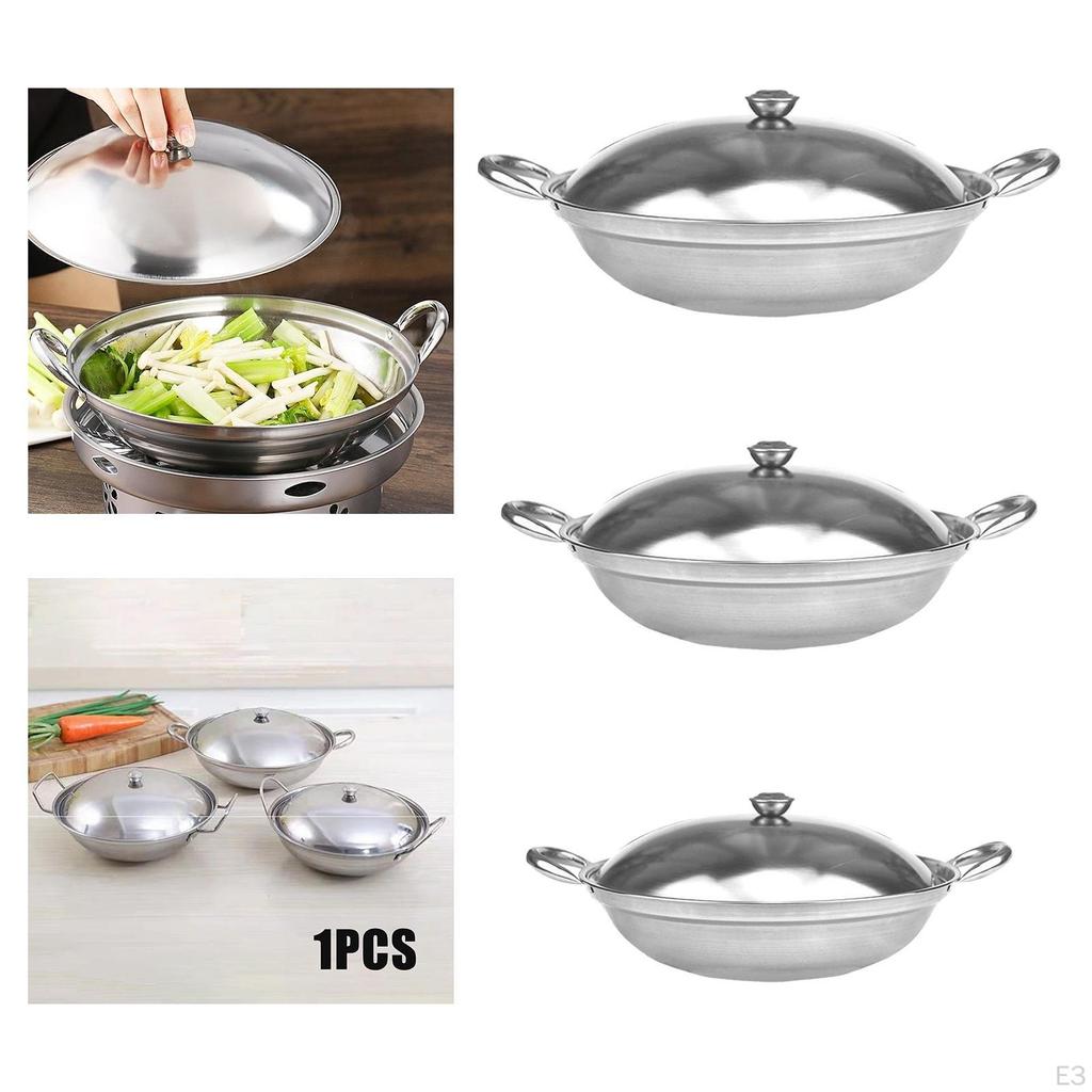 Stainless Steel Pot with Handles And Cover for Outdoor Dining