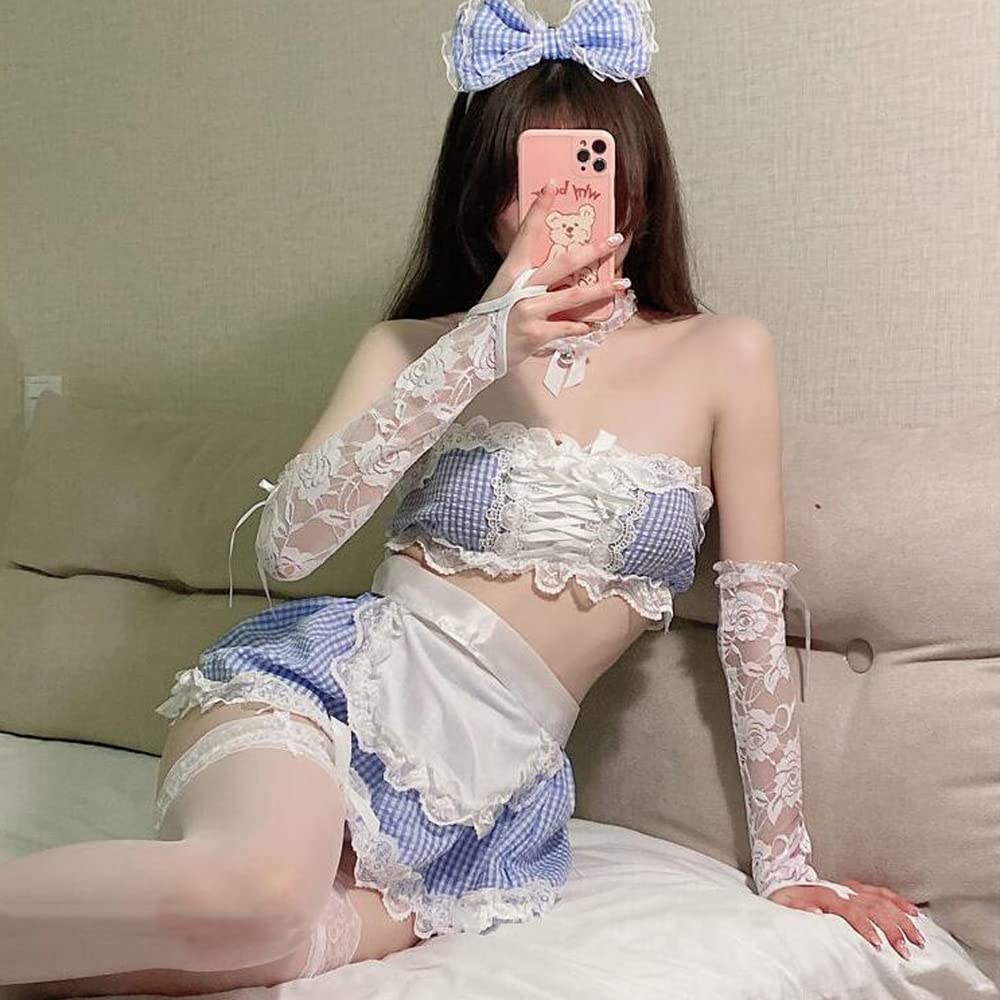 Maid Costume Set Cosplay Sexy Cute Maid Costume Bow Tie Uniform Popular Cosplay Mini Skirt School Festival Cultural Festival Halloween Christmas Gift