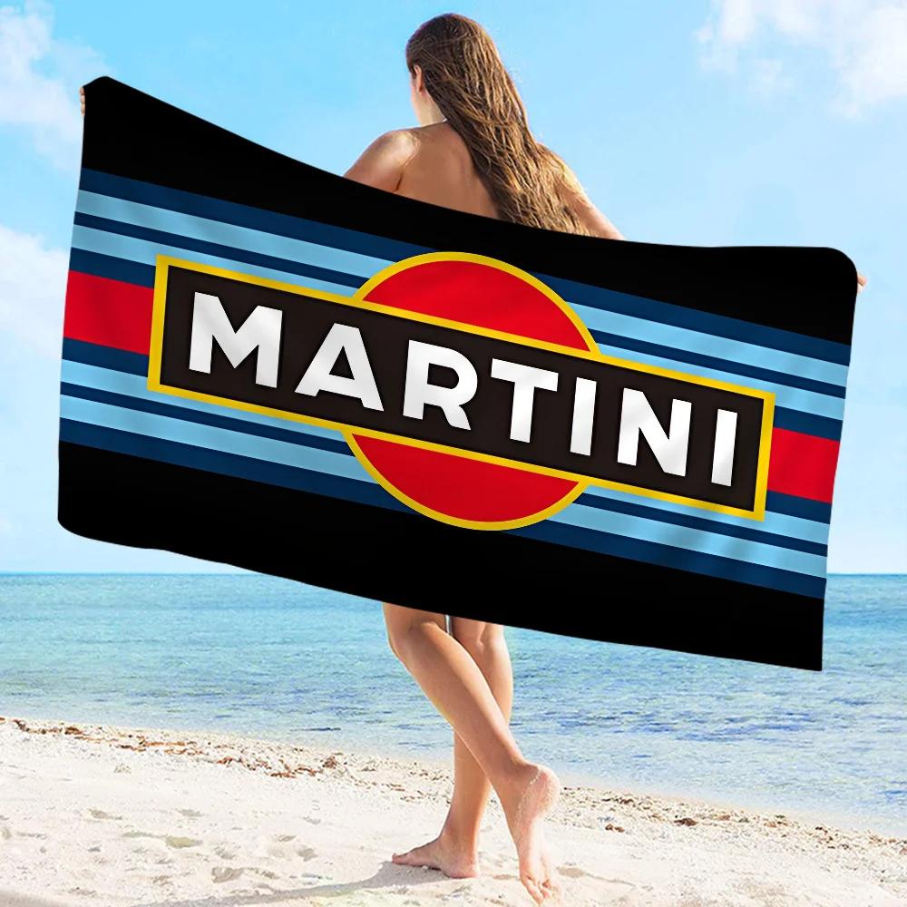Martini Logo Aufgedrucktes Handtuch Mikrofaser Strandtuch Saugfähig Schnelltrocknend Weich Yoga Schwimmen Resort Bergsteigen Handtuch