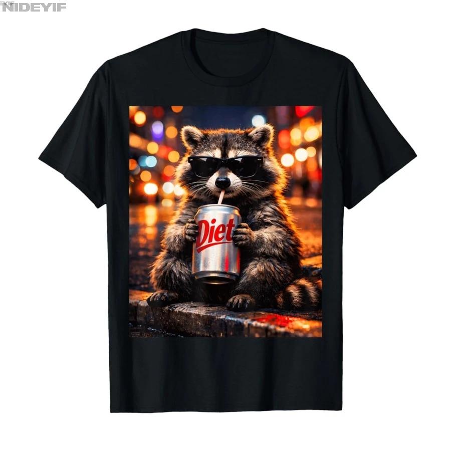 Raccoons Diet Soda Funny Animal Meme Genz Dank Raccoon Meme Tshirt For Men Women 100 Cotton T Shirts Short Sleeve Tops 04102 S