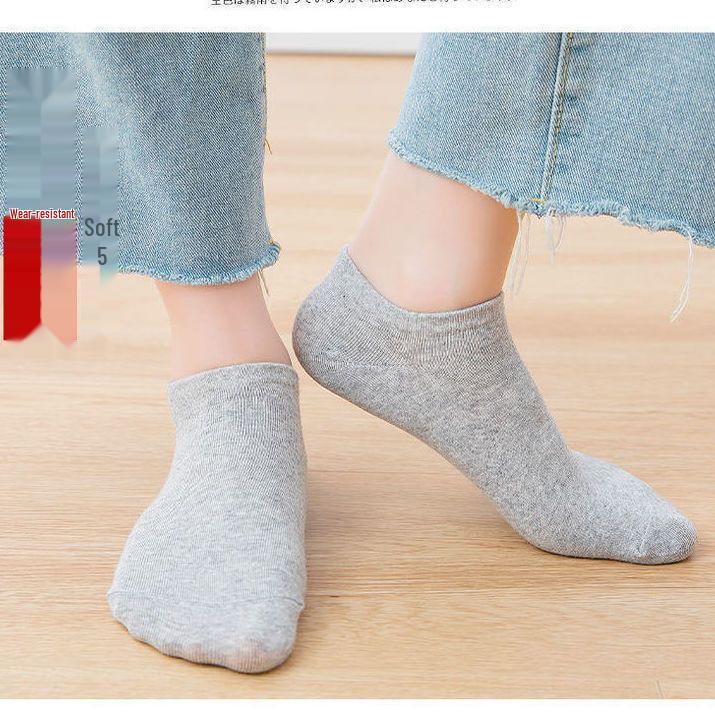 Breathable Low-Cut Summer Sports Socks - Sweat-Absorbent, Solid Color, Casual Short Socks