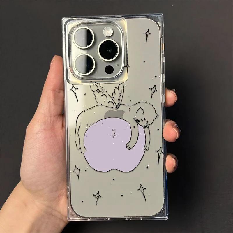 

Забавный Звездный Ангел Котенок для Чехла для телефона 15pro для iPhone 16 Plus Ледяной Кристальный Куб 14/13 Мягкий 12 Pro Max 11 iphone 11 ProMax