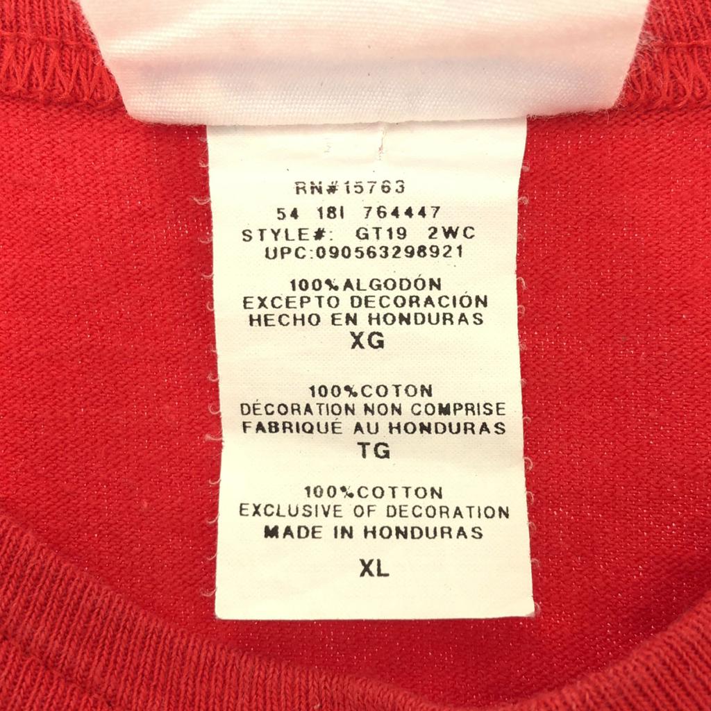 Champion Logo print Short sleeve T-shirt 2XL Red Biggs Men's Used