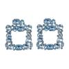 New Simple Geometric Square Alloy Cutout Personality Fashion Creative Rhinestone Earrings Versatile Earrings Women