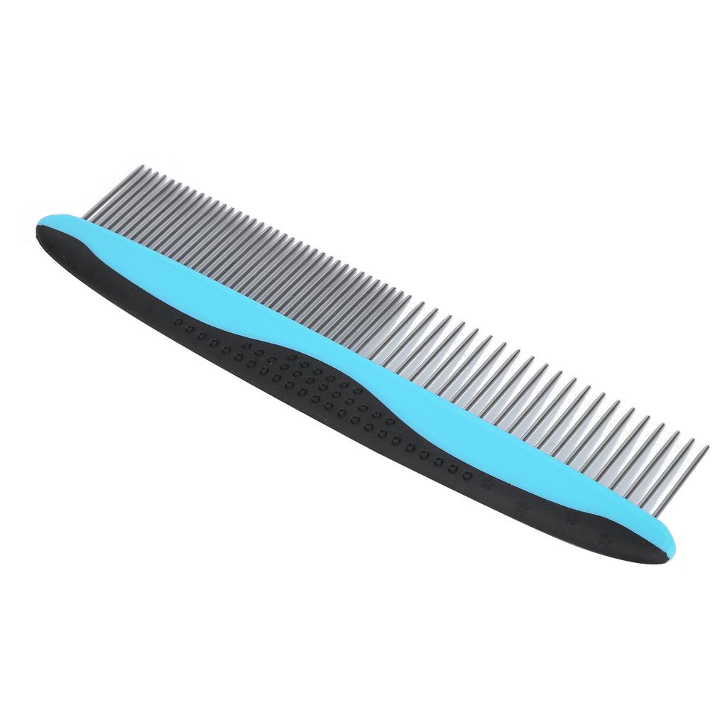 Pet Comb Stainless Smooth Steel Needle Dogs Puppy Hair Comb Remove Knots Tangles(BlueRow Comb )