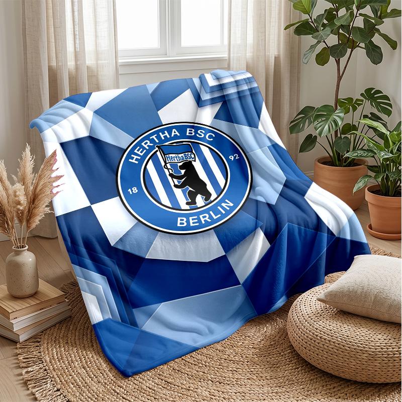 Hertha bsc FC Coperta Morbida in Flanella Pile Leggera Accogliente Calda Coperta Plaid per Divano Letto Arredamento Casa