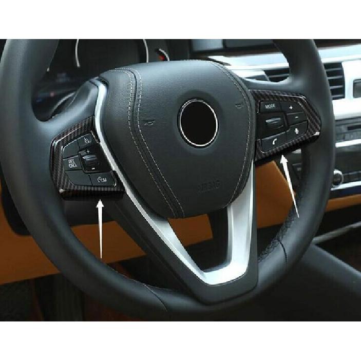 For BMW 5 Series 2018-22 ABS Carbon Fiber Front Steering Wheel Frame Cover Trim