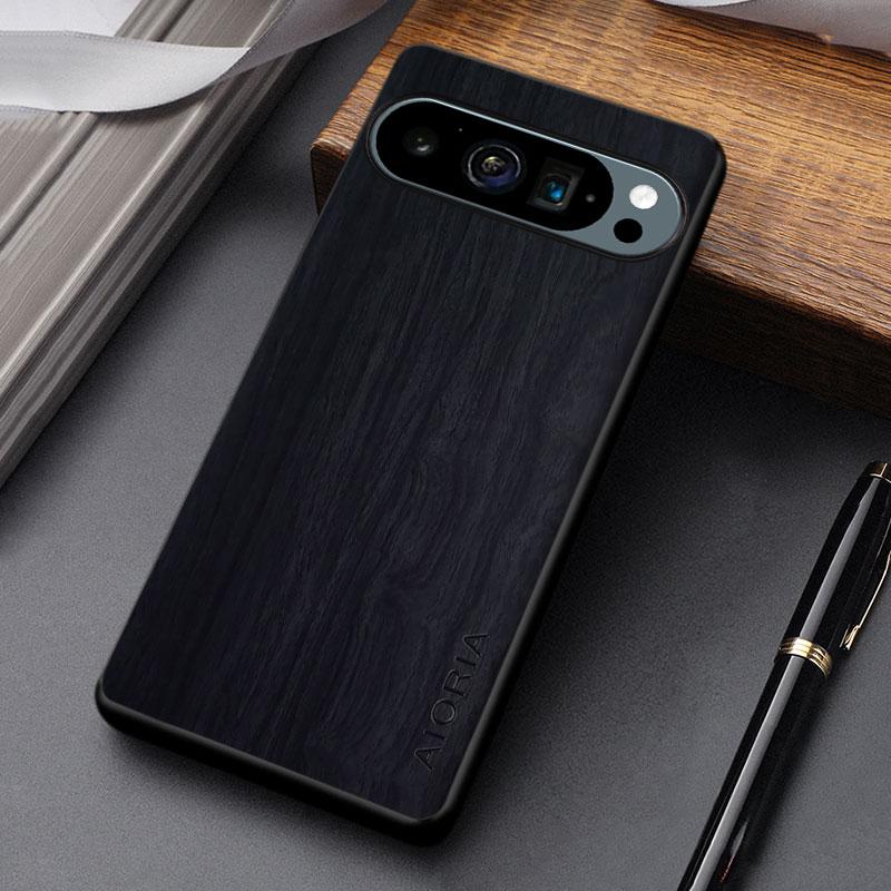 Hülle für Google Pixel 9 10 Pro XL 10A 9A Coque Strapazierfähige Holzmaserung Lederabdeckung für Google 10a Hülle Funda