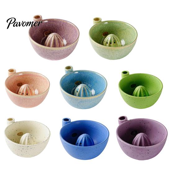 Manual Citrus Juicer Ceramic Berry Washing Bowl, Reamer, Fruit Cleaning Kitchen Prep Bowl And Juice Extraction Tool for Breakfast Salad Tableware Gift