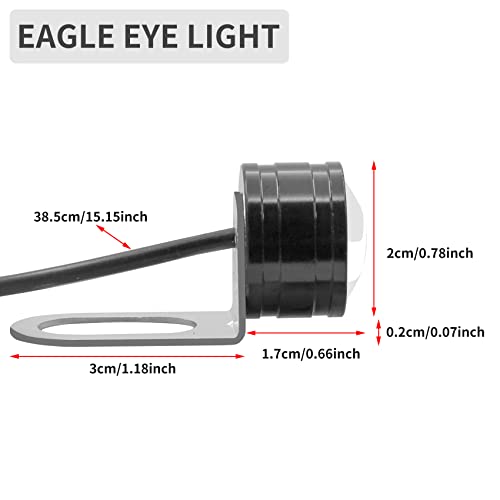 Aoling Eagle Eye, Large LED 20MM, Spotlight LED Car, 12V Daytime Running Light Car LED Cow Eye Eagle Eye LED Ice Blue Bright Bracket Clamp Mirror