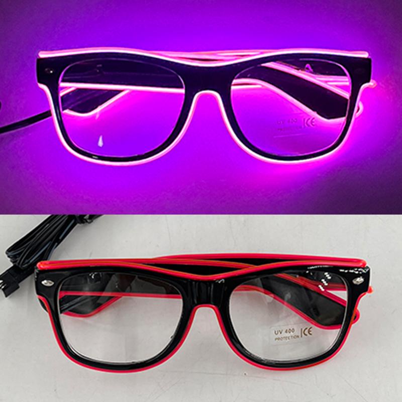 Light Up Led Glasses Neon Party Luminous Glasses EL Wire Glowing Sunglasses Novelty Gift for Adult Glow Bright Light Supplies
