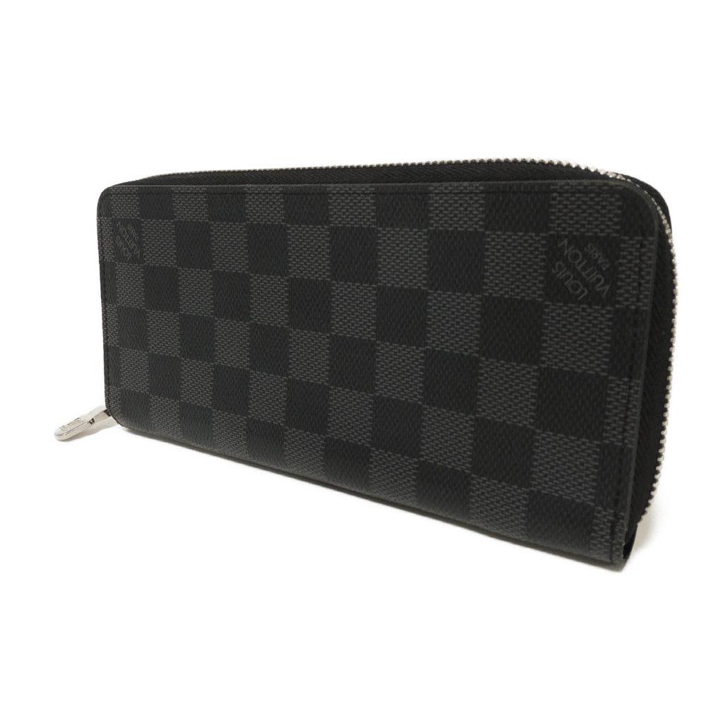Used 12564 Zippy Wallet Vertical N63095 7940 New Zip Around RFID Current Model Damier Graphite Noir Men's from Japan