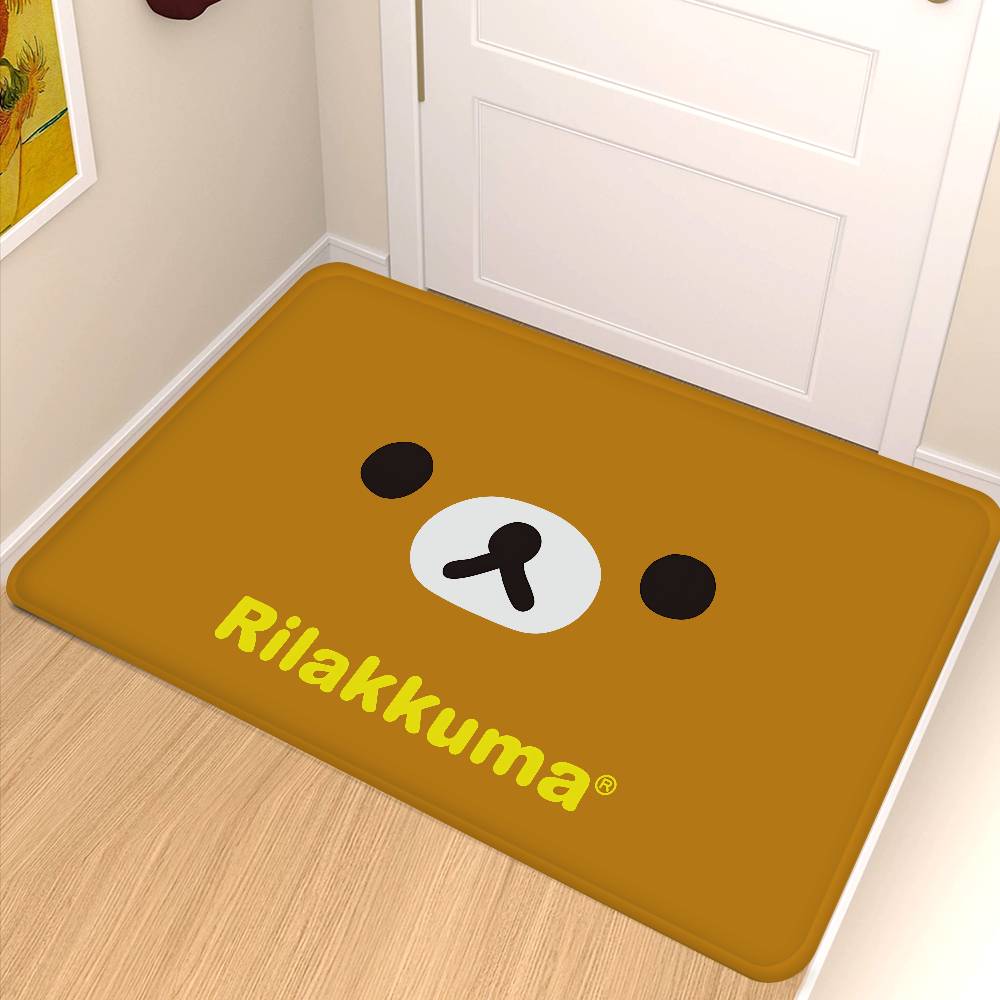 Anime R-Rilakkuma Cute Cartoon Movie Bathroom Mat Kids Room Bedroom Decoration Balcony Anti-Slip Doormat Living Room Welcome Rug