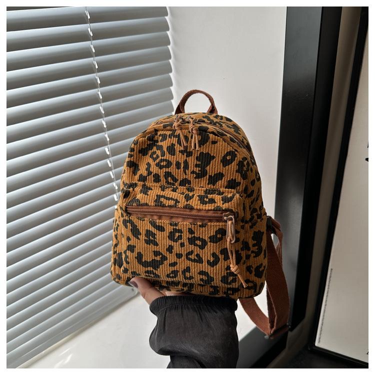 Schultasche Damen Leopardenmuster Rucksack modisch vielseitig Freizeitrucksack trendiger Studenten-Schulrucksack hoher Wert Rucksack mit großem Fassungsvermögen
