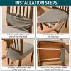 Pack of 4 Dining Chair Seat Covers with Double Elastic Band for Secures Fit Striped Check Design Enhancing Home Decors