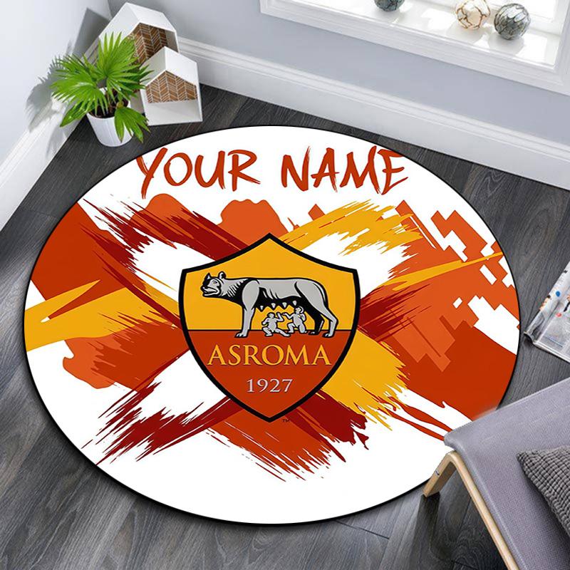 Tapis rond personnalisé AS Roma, Tapis pour salon, chambre à coucher, canapé, salle de jeux, Tapis de sol antidérapant