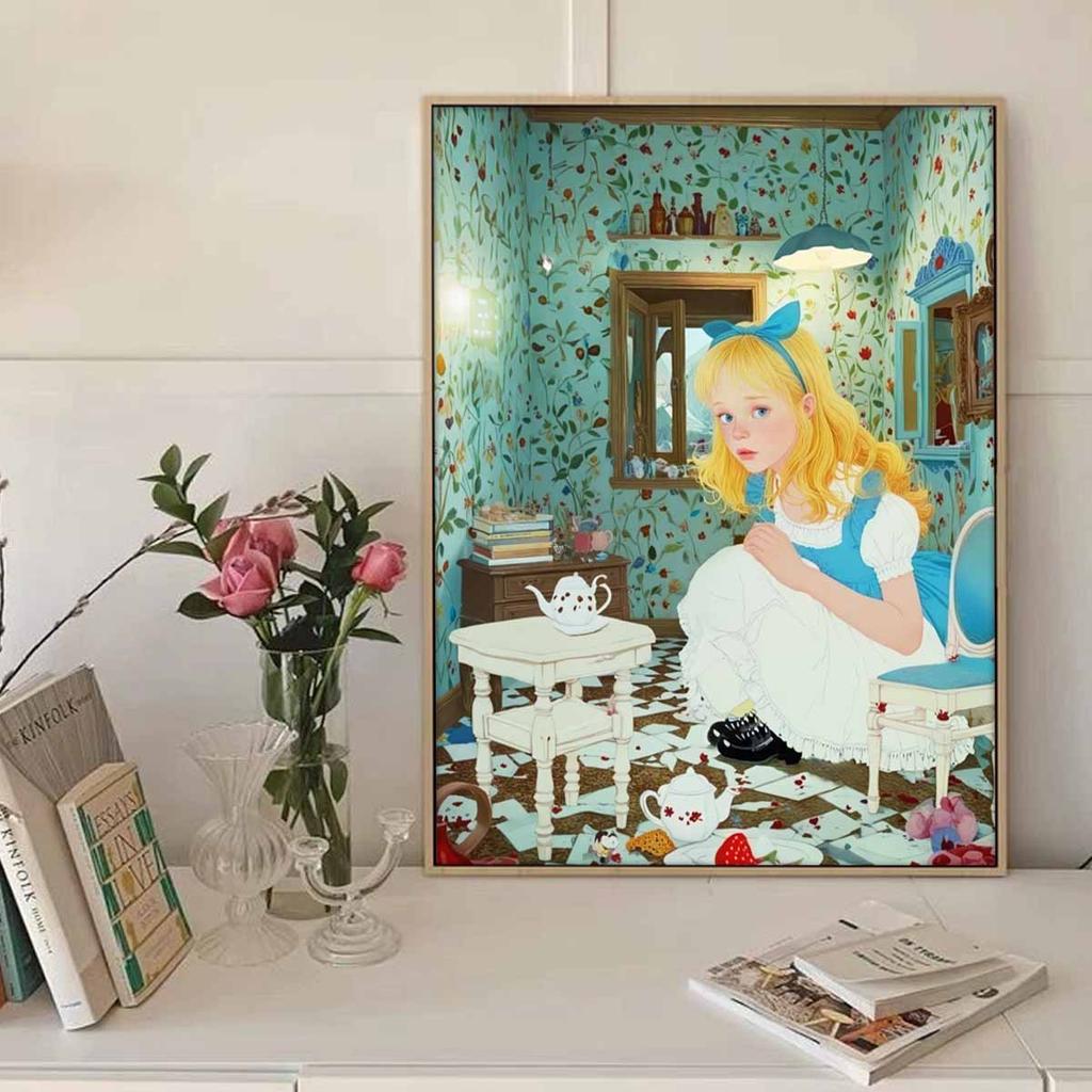 DIY Diamond Painting The Little Girl In The House Cross Stitch Kit Mosaic Art Diamond Painting Full Circle Diamond Home Decoration