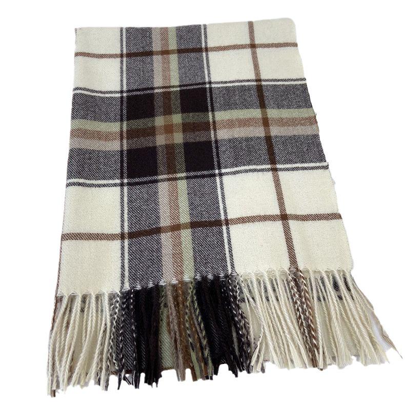 Korean-Style Plaid Scarf for Women, Autumn/Winter 2023; Versatile, Warm Tassel Shawl.