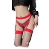 Sexy garter stockings with bouncy suspender integrated socks pure red contrasting red edge stockings