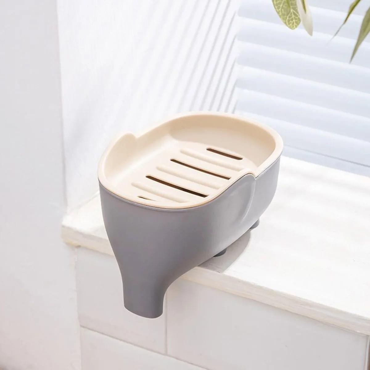 

Мыльница НОВАЯ двухслойная креативная милая ванная комната со слоном, аксессуары для дома, декоративные детские, студенческие, водонепроницаемая сливная стойка