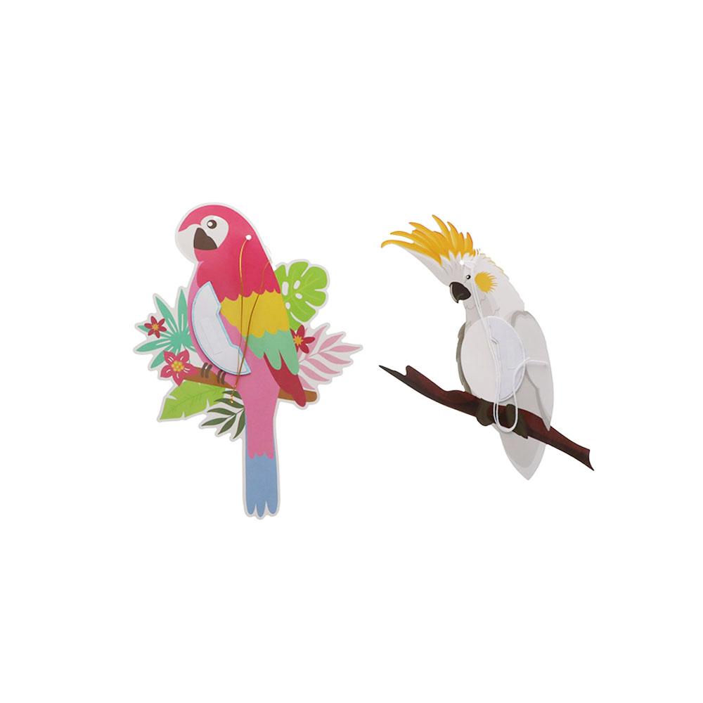 Tiki Bar Paper Summer Hanging Parrot Honeycomb Tropical Birds Party Decoration Hanging Decorations