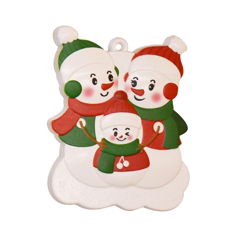 New Christmas Family Resin Pendant DIY Handwritten Name Notes Date Blessing Santa Claus Snowman Elk Pendant Ornaments Party Gift