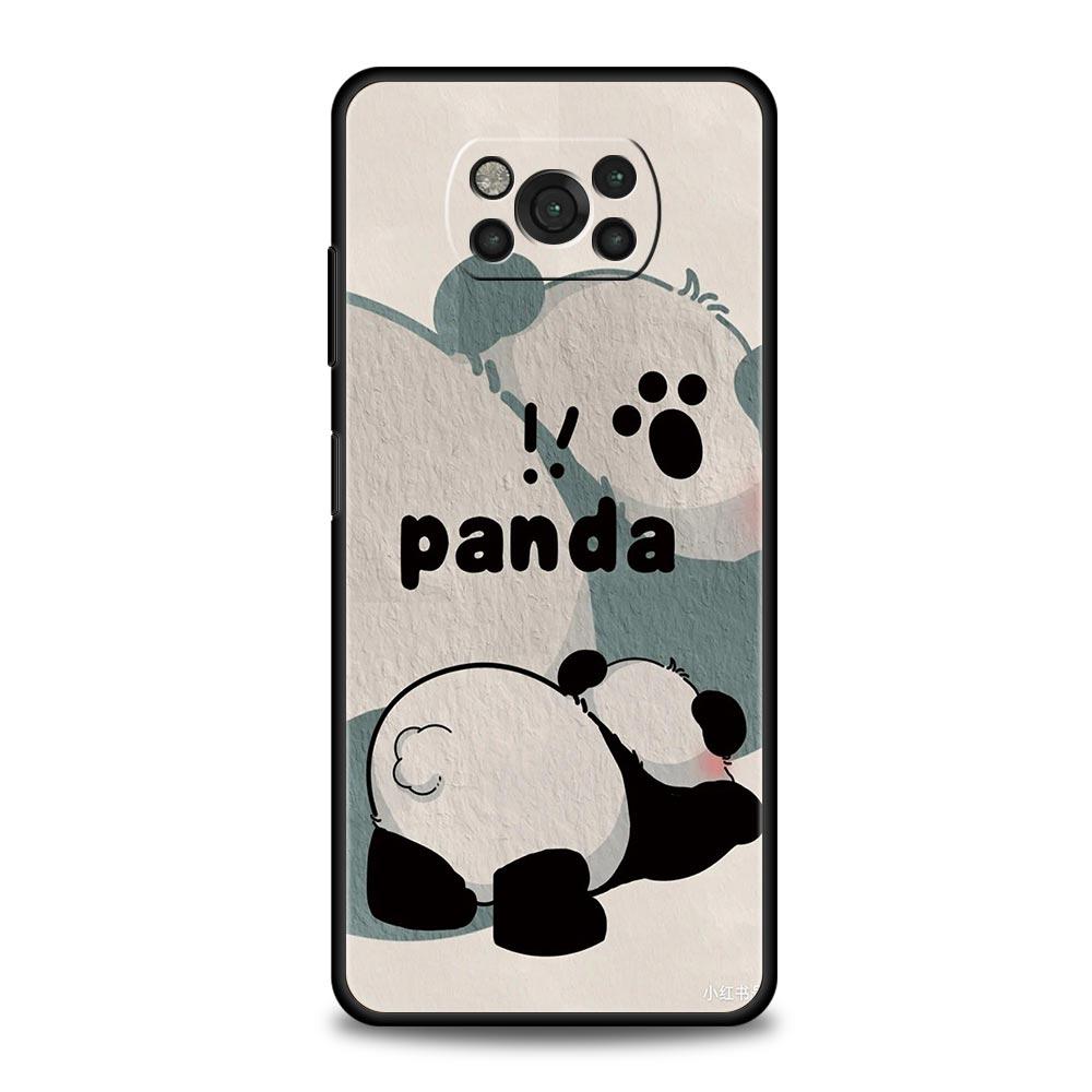 Baby Panda Phone Case Cover for Xiaomi Poco F7 Ultra F6 F5 F4 F3 X6 X5 X4 X3 NFC C51 C55 M4 GT 5G Soft TPU Shell Fundas Capas