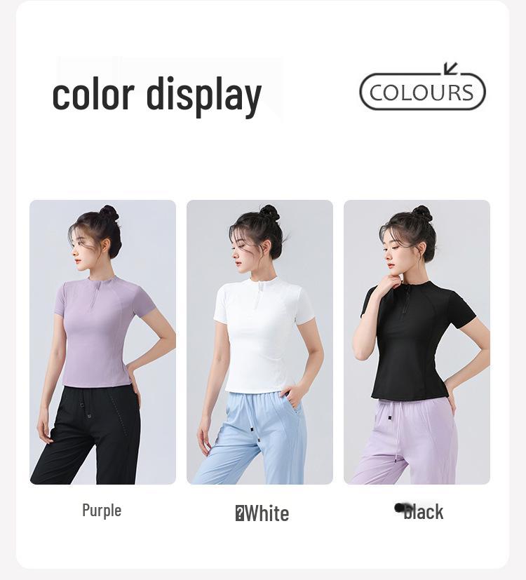 Women's 2025 Slimming Short Sleeve Yoga Top - High-End, Breathable, Flattering Fitness Wear for Summer Running