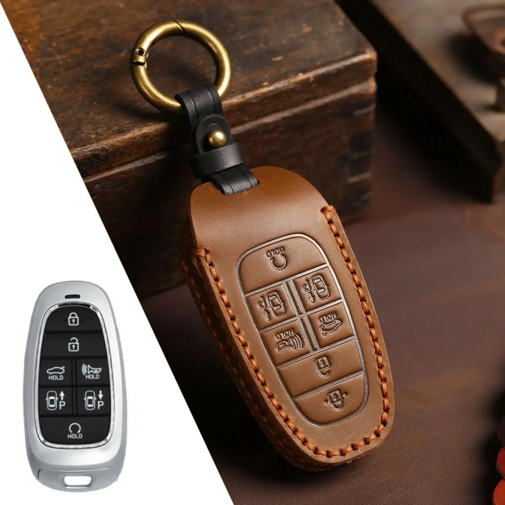 Sleuteletui Sleutelhangerhouder Leer Accessoires voor Hyundai Tucson Staria Sonata Hybride Nexo Nx4 Grand Santa Fe Tas