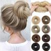 Elastic Rubber Band Straight Updo Chignon Synthetic Flower Bun Head Wig  Lazy