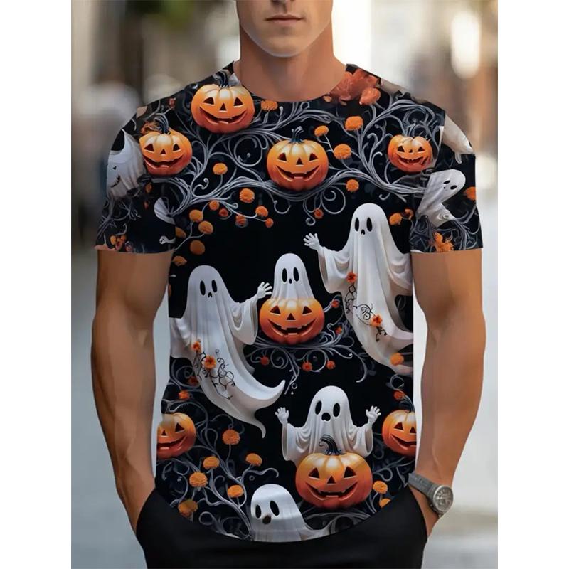 New Halloween Pumpkin Graphic T-shirts For Men Women  3D Printed Casual Round Neck Short Sleeve Tees Funny Festival Gifts Tops