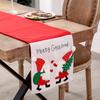 Runner de masă de Crăciun Față de masă de Crăciun Brodată cu Moș Crăciun Decorațiune Xmas Placemat pentru Masă de Intrare și