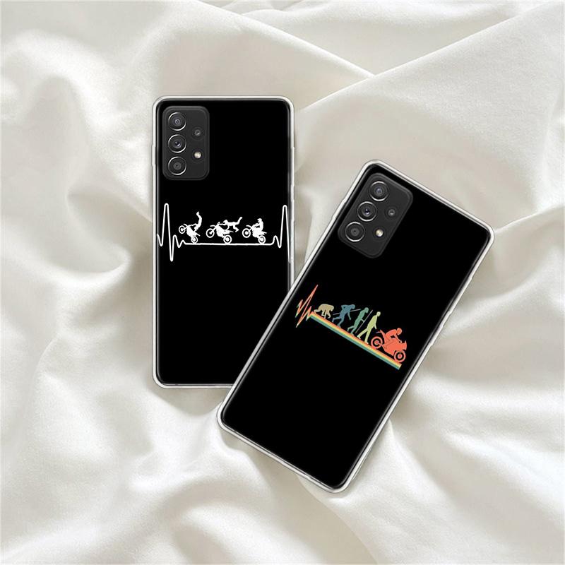 Motorcycle Heartbeat Phone Case for Samsung A54 A57 A37 A17 A14 A15 A12 A24 A34 A55 A35 A25 A52S A07 A05S A04S A22 A32 A72 Galax
