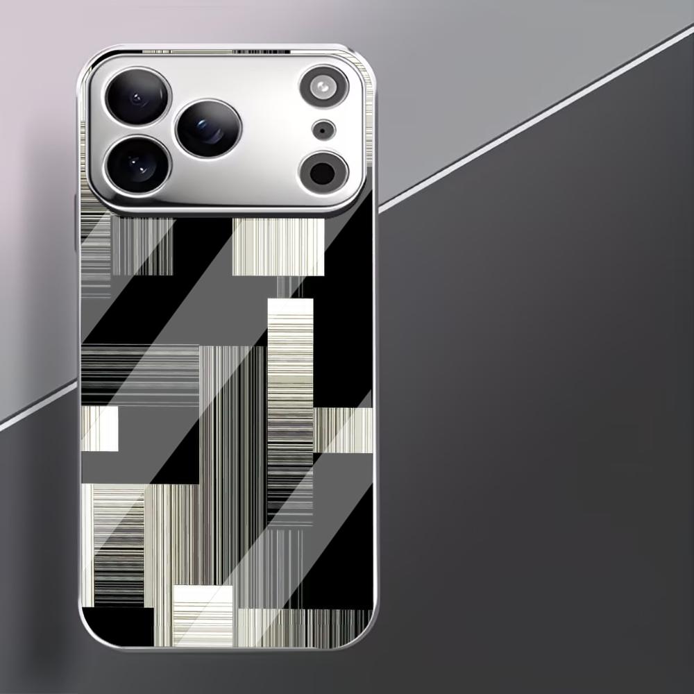 Schwarz-Weiß-Streifen Mode Handyhüllen carcasa Smartphone Glas Handyhülle für iPhone 17 16 15 14 13 12 pm Pro Plus fundas
