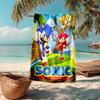 Ultra-Soft Beach Towel with Sonic Theme,Ideal for Pool - Camping, Diving - Perfect Travel Essential, Vibrant Beach Towel.