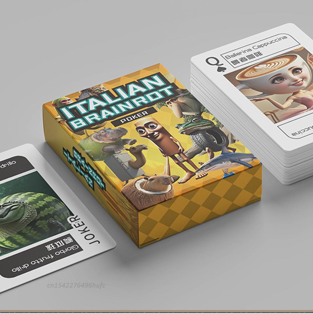 54 ШТ. Гральні Карти Італійська Brainrot Tralalero Tralala Картка для Гри Сімейні Збори Настільна Гра Дозвілля та Розваги Іграшки