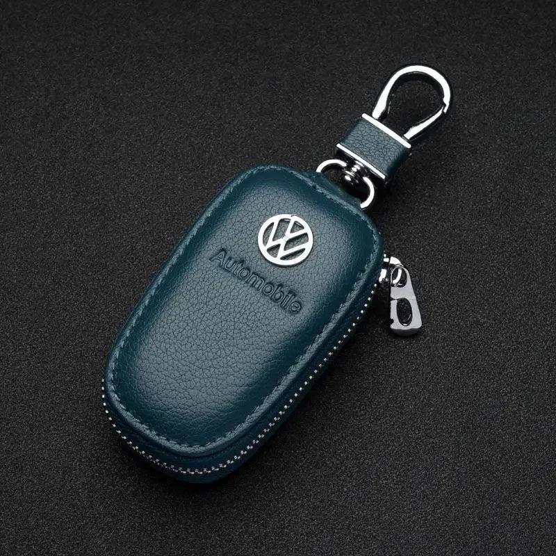 Organizador de Bolsillo para Llavero de Coche de Cuero para Volkswagen VW Golf GTI Passat Touareg Tiguan Sharan Vento Accesorios de Almacenamiento de Llaves