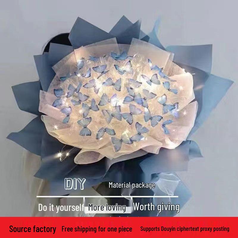 Valentine's Butterfly Bouquet DIY Kit: Handmade Flower Set for Girlfriend, Best Friend, Teacher Birthday Gift