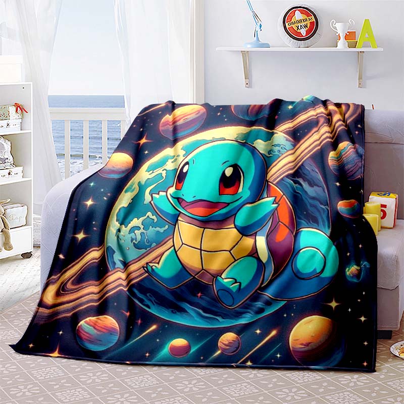 Pokem-Squirtles Decorative Blanket School Bedroom Decoration Fluffy Soft Blankets for Bed Bedspread the Sofa Throw Warm Winter89