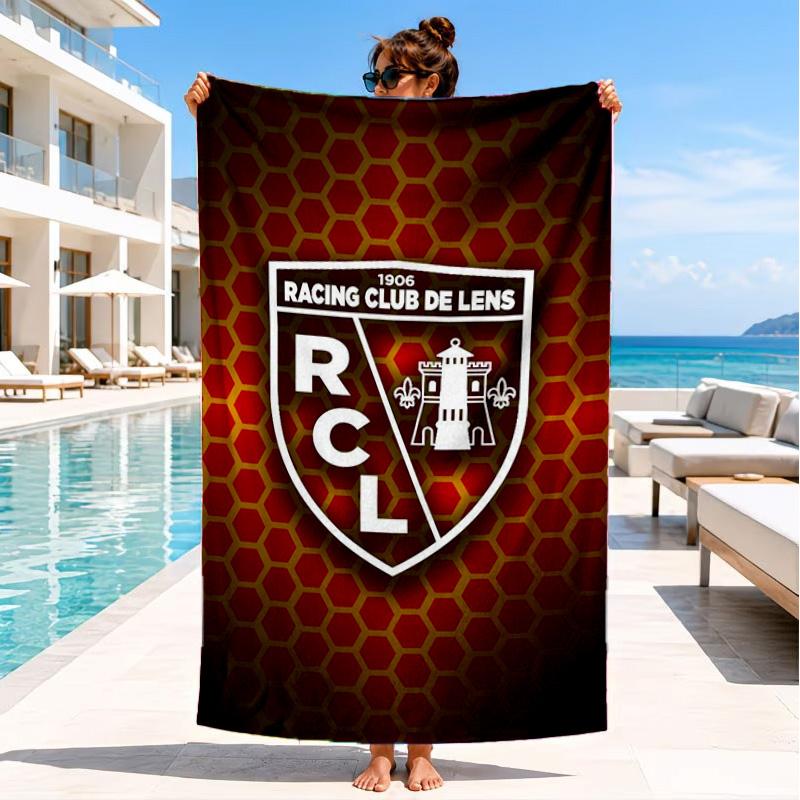 Racing Club De Lens Crest Beach Towel, Quick-drying, Easy To Care For, Suitable for Both Fitness and Beach Vacations,Sports Essential