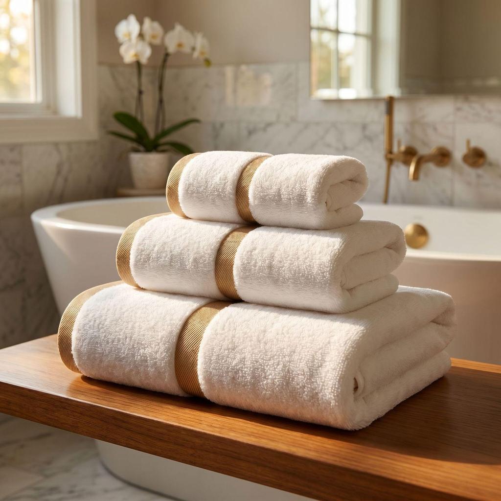 Serviette de bain premium 100% coton: Épais, Doux, Absorbant, Antibactérien, Brodé pour Usage Domestique et Hôtelier