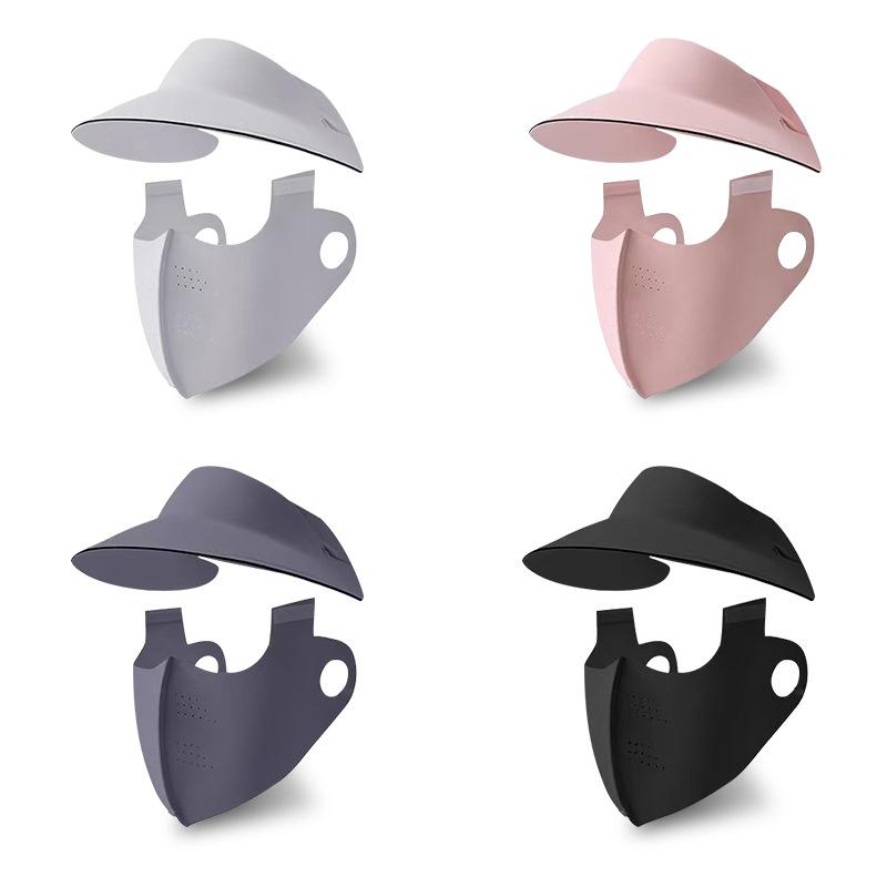 Women Summer 2 Piece Sun Protection Sun Cap Face Mask Set UV Protection Full Face Breathable Sun Hat Cycling Mask
